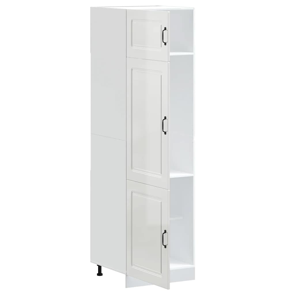 vidaXL Kitchen Cupboard Kalmar High Gloss White Engineered Wood 4