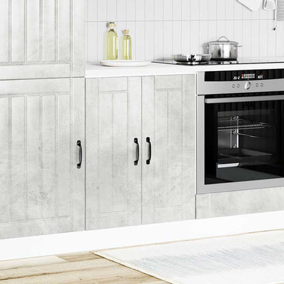Kitchen Base Cabinet "Lucca" Engineered Wood Concrete Grey 1x bottom cabinet (2 doors) 60 cm wide 81.5 cm high