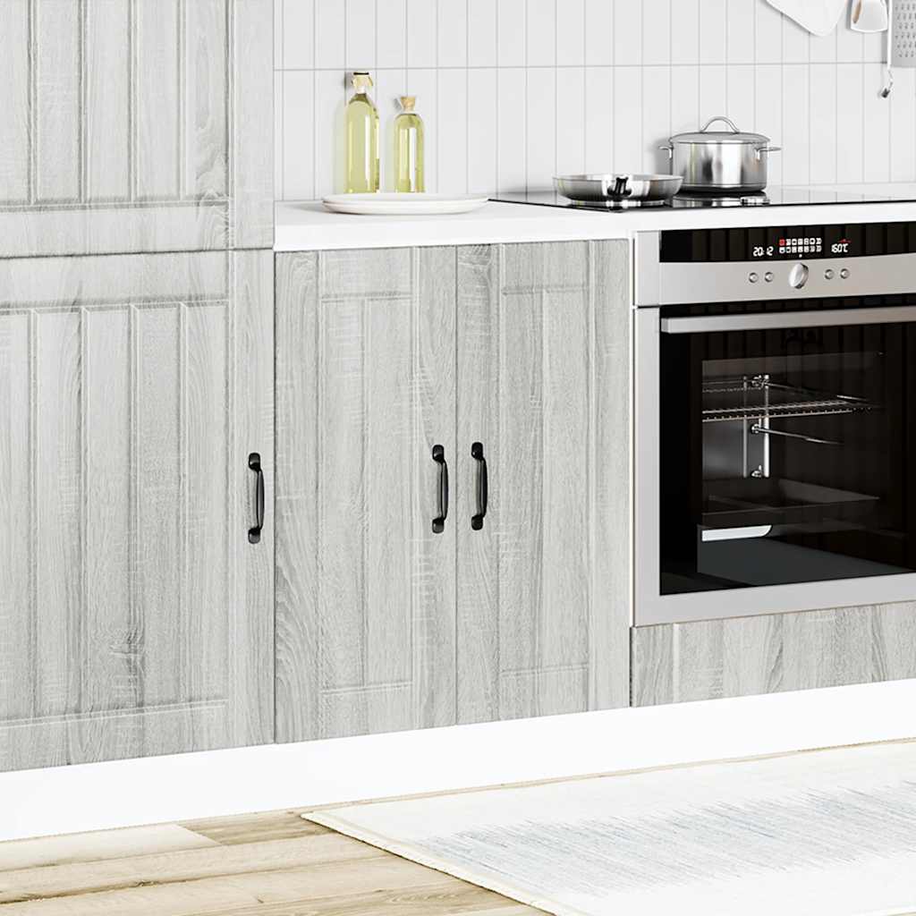 Kitchen Base Cabinet "Lucca" Engineered Wood Grey Sonoma 1x bottom cabinet (2 doors) 60 cm wide 81.5 cm high