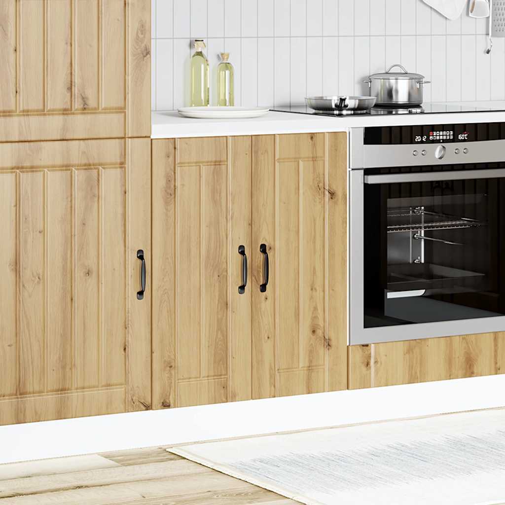 Kitchen Base Cabinet "Lucca" Engineered Wood Artisan Oak 1x bottom cabinet (2 doors) 60 cm wide 81.5 cm high