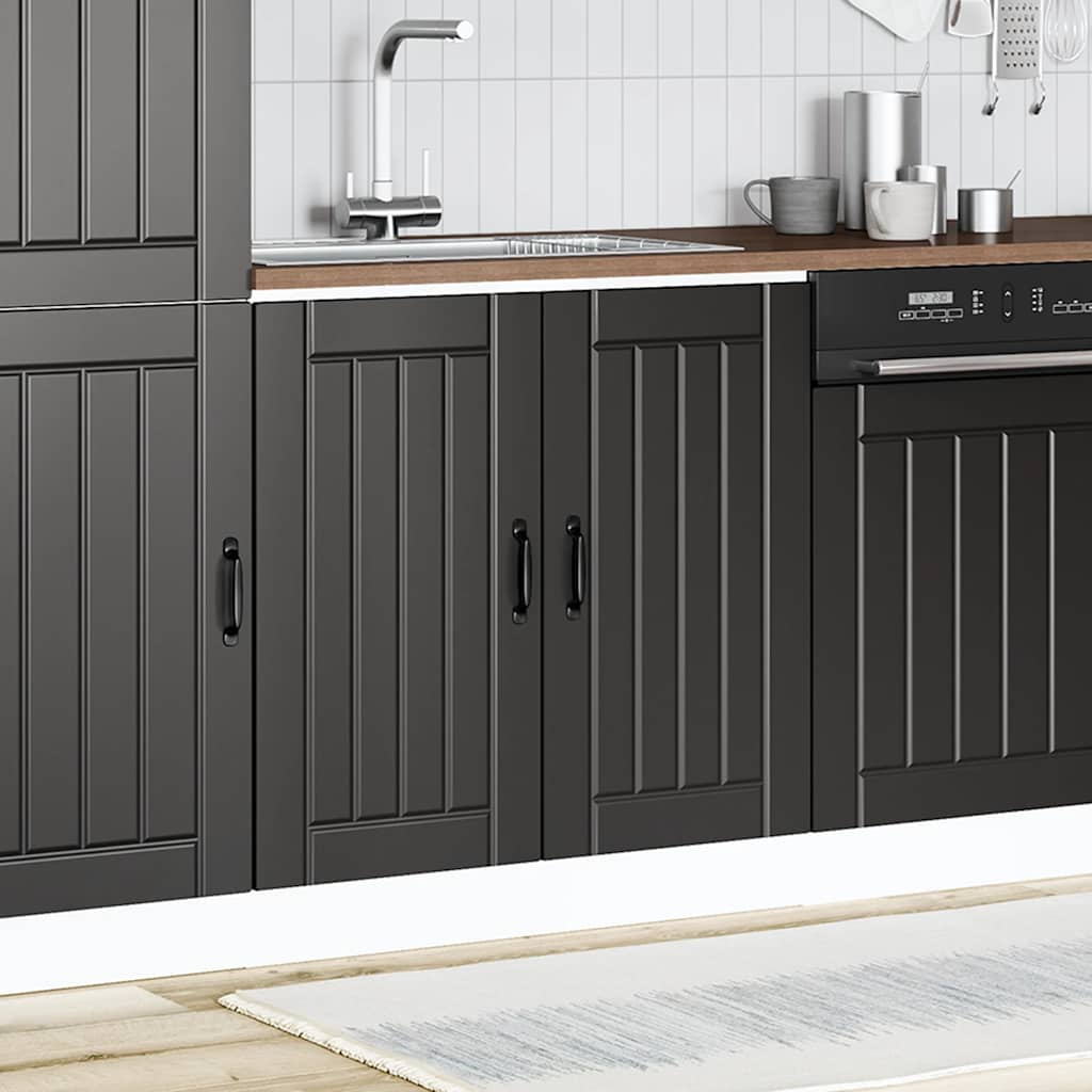 vidaXL Kitchen Base Cabinet "Lucca" Engineered Wood Black