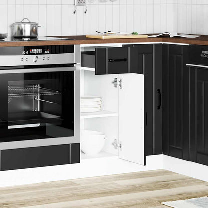 vidaXL Kitchen Base Cabinet "Lucca" Engineered Wood Black
