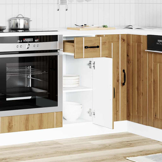 Kitchen Base Cabinet "Lucca" Engineered Wood Artisan Oak 1x bottom cabinet (1 door 1 drawer) 30 cm wide 81.5 cm high