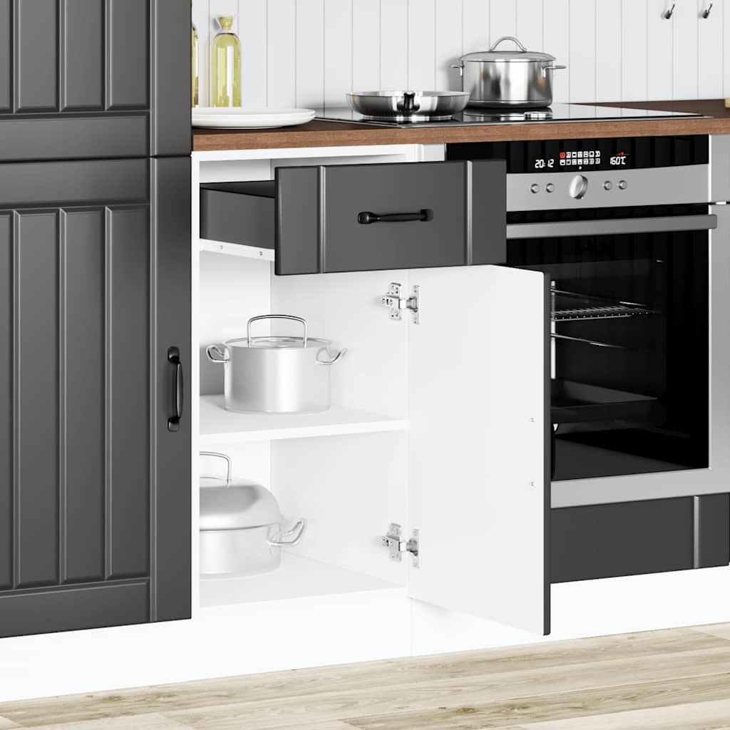 vidaXL Kitchen Base Cabinet "Lucca" Engineered Wood Black