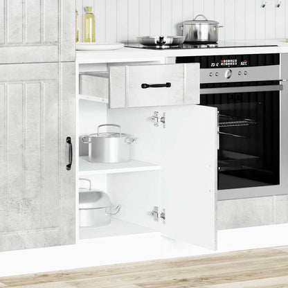 Kitchen Base Cabinet "Lucca" Engineered Wood Concrete Grey 1x bottom cabinet (1 door 1 drawer) 40 cm wide 81.5 cm high