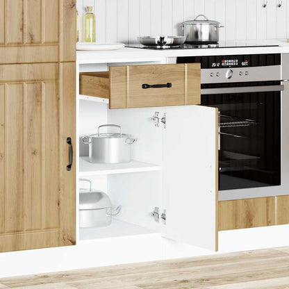 Kitchen Base Cabinet "Lucca" Engineered Wood Artisan Oak 1x bottom cabinet (1 door 1 drawer) 40 cm wide 81.5 cm high