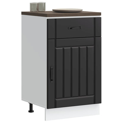 vidaXL Kitchen Base Cabinet "Lucca" Engineered Wood Black