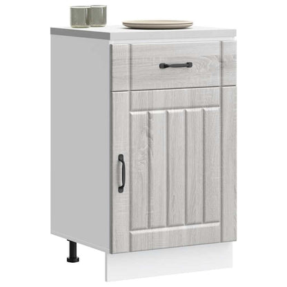Kitchen Base Cabinet "Lucca" Engineered Wood Grey Sonoma 1x bottom cabinet (1 door 1 drawer) 50 cm wide 81.5 cm high