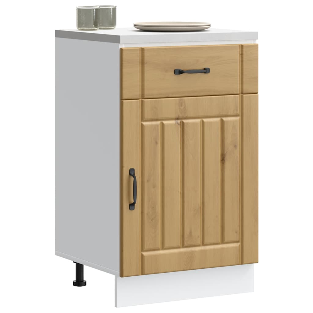 Kitchen Base Cabinet "Lucca" Engineered Wood Artisan Oak 1x bottom cabinet (1 door 1 drawer) 50 cm wide 81.5 cm high