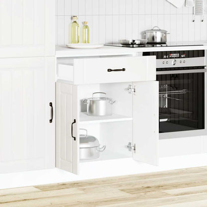 Kitchen Base Cabinet "Lucca" Engineered Wood White 1x bottom cabinet (2 doors 1 drawer) 60 cm wide 81.5 cm high