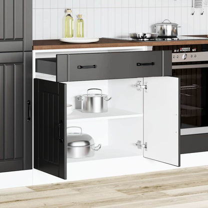 vidaXL Kitchen Base Cabinet "Lucca" Engineered Wood Black