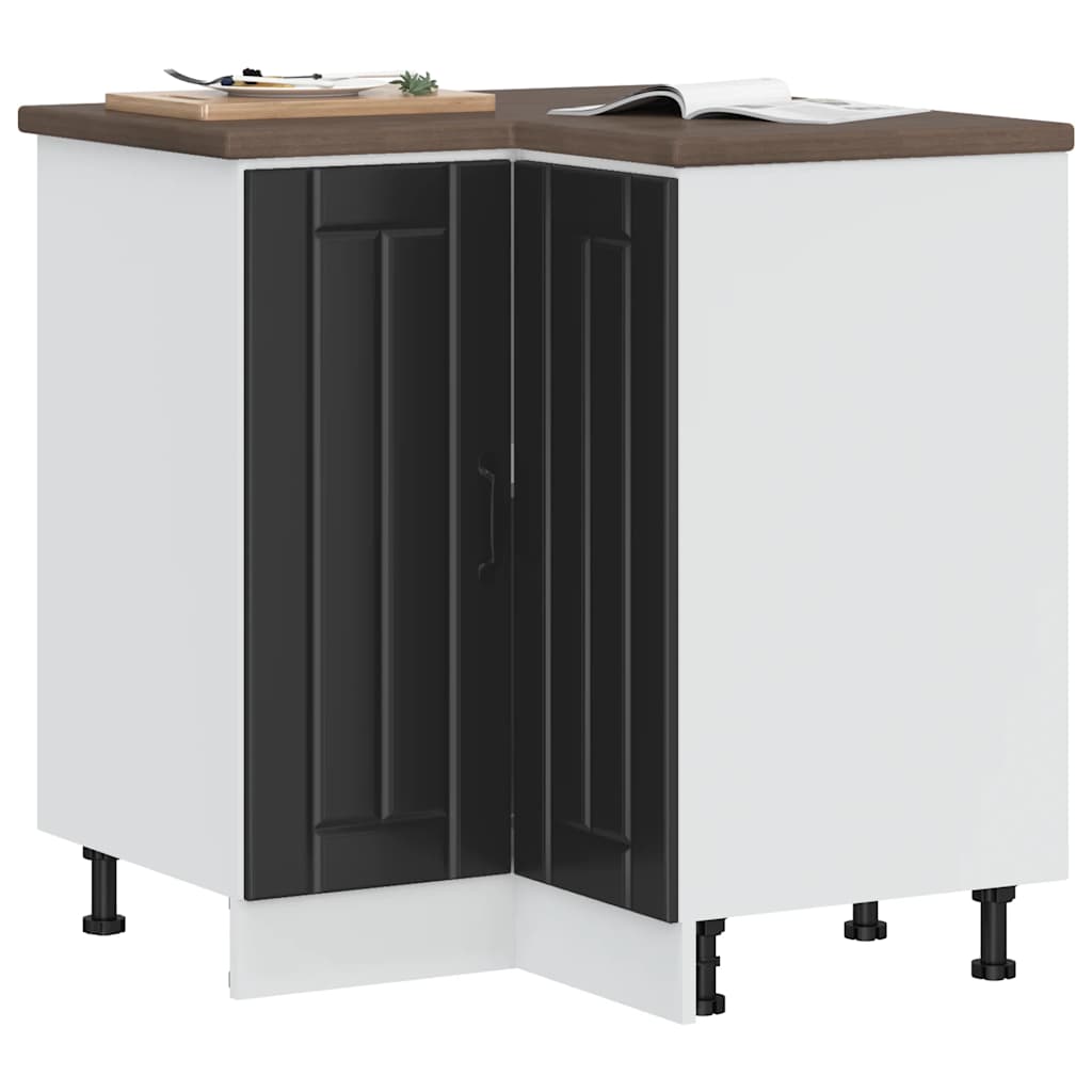 vidaXL Kitchen Base Cabinet "Lucca" Engineered Wood Black