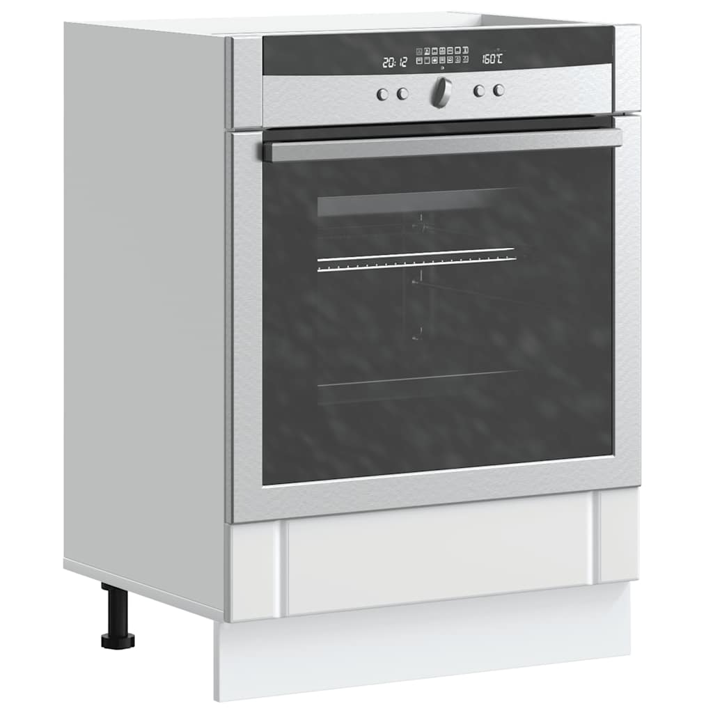 Kitchen Base Cabinet "Lucca" Engineered Wood White 1x oven cabinet 60 cm wide 81.5 cm high