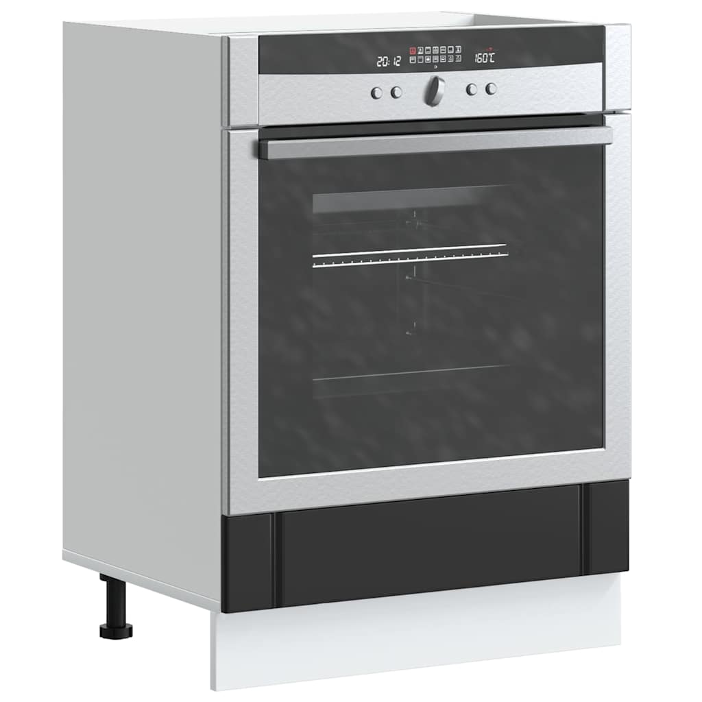 vidaXL Kitchen Base Cabinet "Lucca" Engineered Wood Black