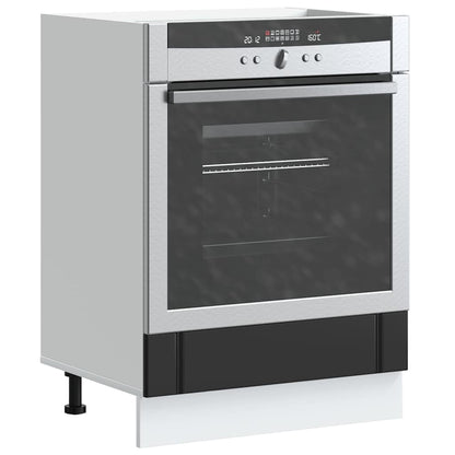 vidaXL Kitchen Base Cabinet "Lucca" Engineered Wood Black
