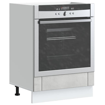 Kitchen Base Cabinet "Lucca" Engineered Wood Concrete Grey 1x oven cabinet 60 cm wide 81.5 cm high