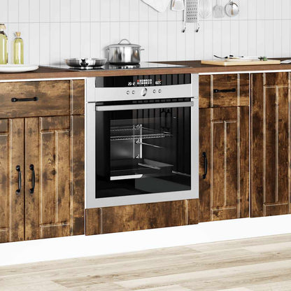 Kitchen Base Cabinet "Lucca" Engineered Wood Smoked Oak 1x oven cabinet 60 cm wide 81.5 cm high