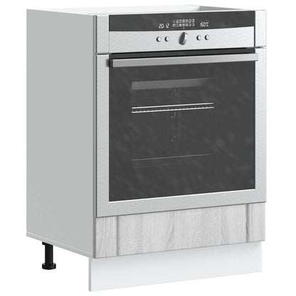 Kitchen Base Cabinet "Lucca" Engineered Wood Grey Sonoma 1x oven cabinet 60 cm wide 81.5 cm high