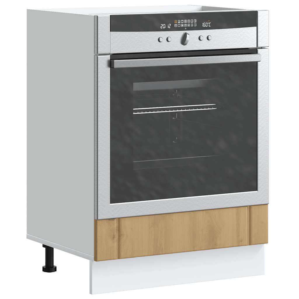 Kitchen Base Cabinet "Lucca" Engineered Wood Artisan Oak 1x oven cabinet 60 cm wide 81.5 cm high