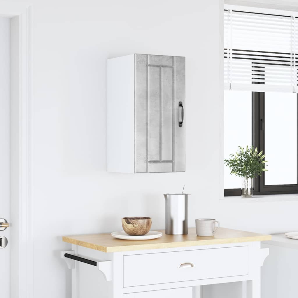 Kitchen Base Cabinet "Lucca" Engineered Wood Concrete Grey 1x wall cabinet (1 door) 30 cm wide 60 cm high