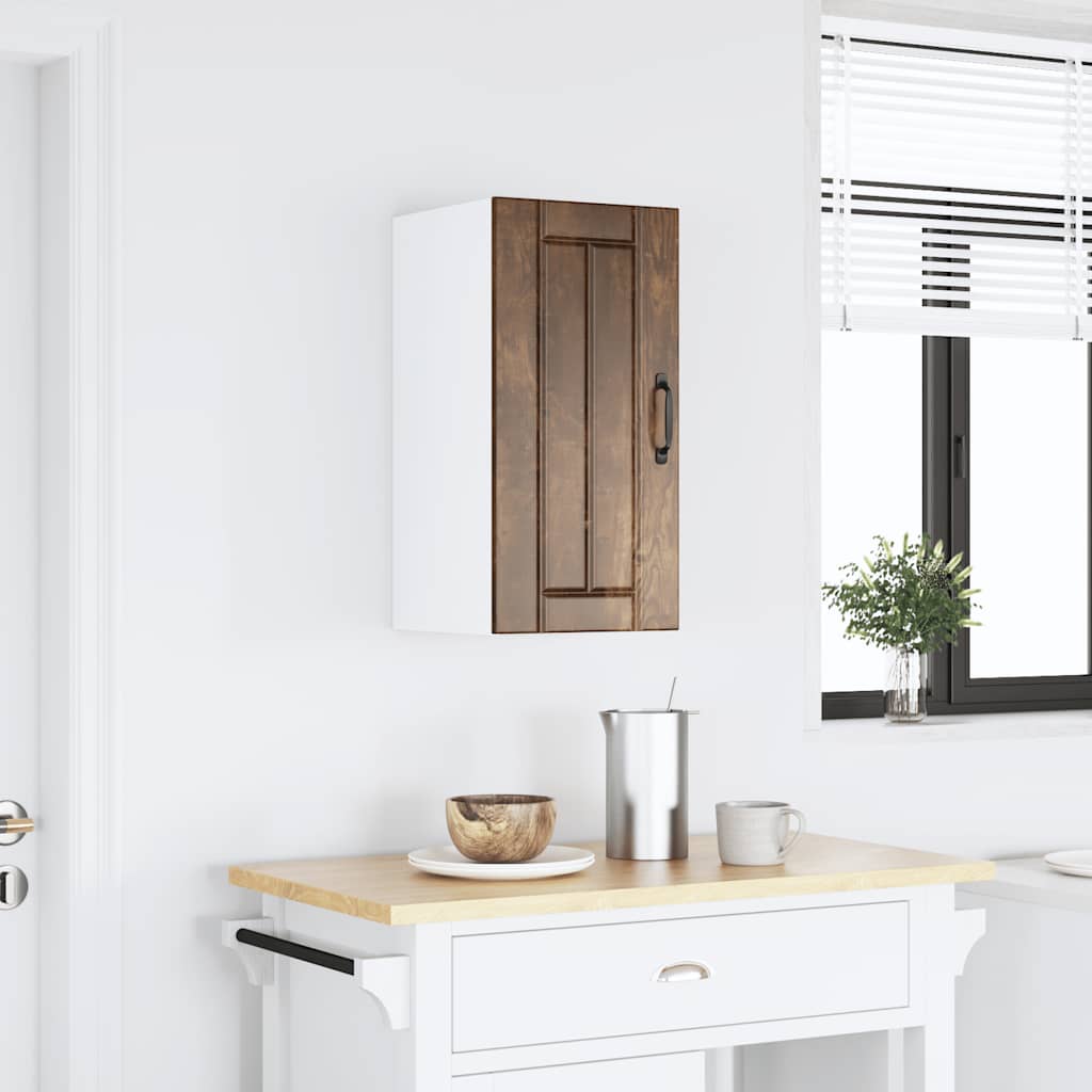 Kitchen Base Cabinet "Lucca" Engineered Wood Smoked Oak 1x wall cabinet (1 door) 30 cm wide 60 cm high
