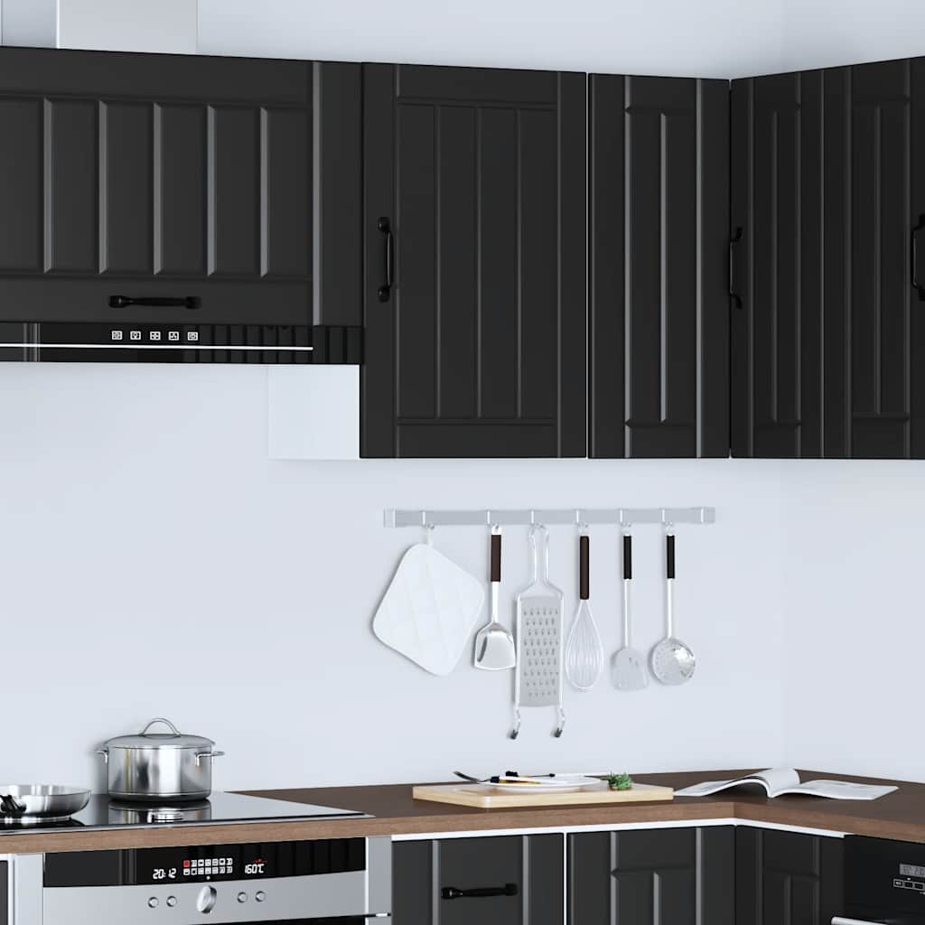 Kitchen Wall Cabinet "Lucca" Engineered Wood Black 1x wall cabinet (1 door) 40 cm wide 60 cm high