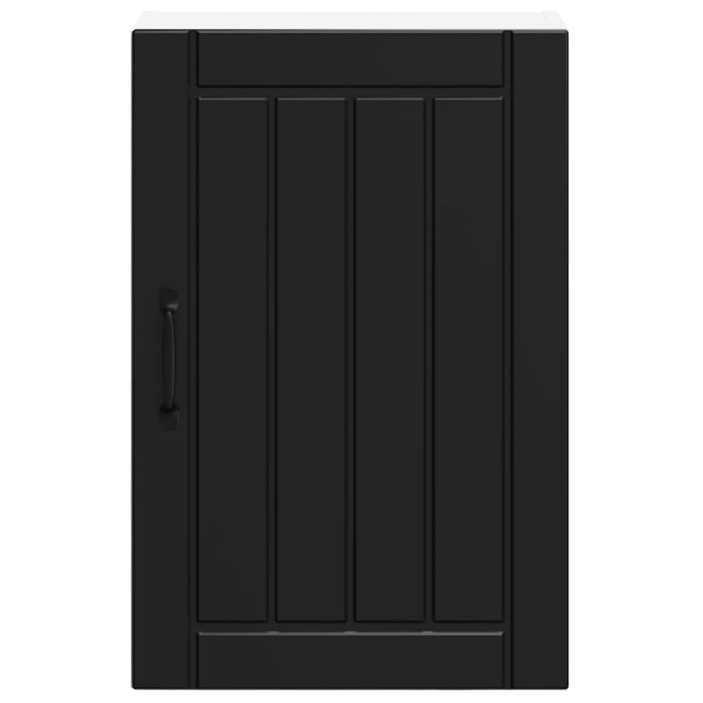 Kitchen Wall Cabinet "Lucca" Engineered Wood Black 1x wall cabinet (1 door) 40 cm wide 60 cm high