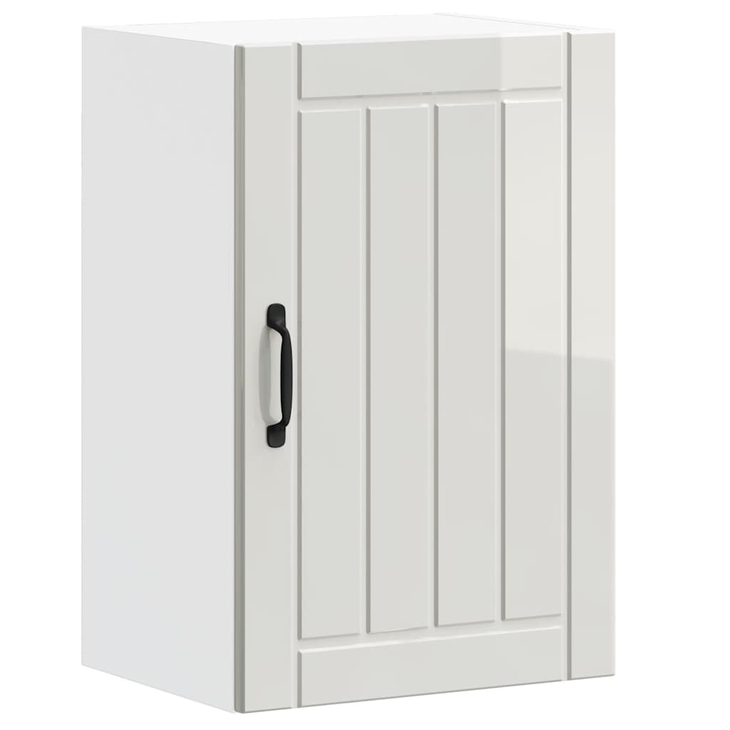 Kitchen Wall Cabinet "Lucca" Engineered Wood High Gloss White 1x wall cabinet (1 door) 40 cm wide 60 cm high