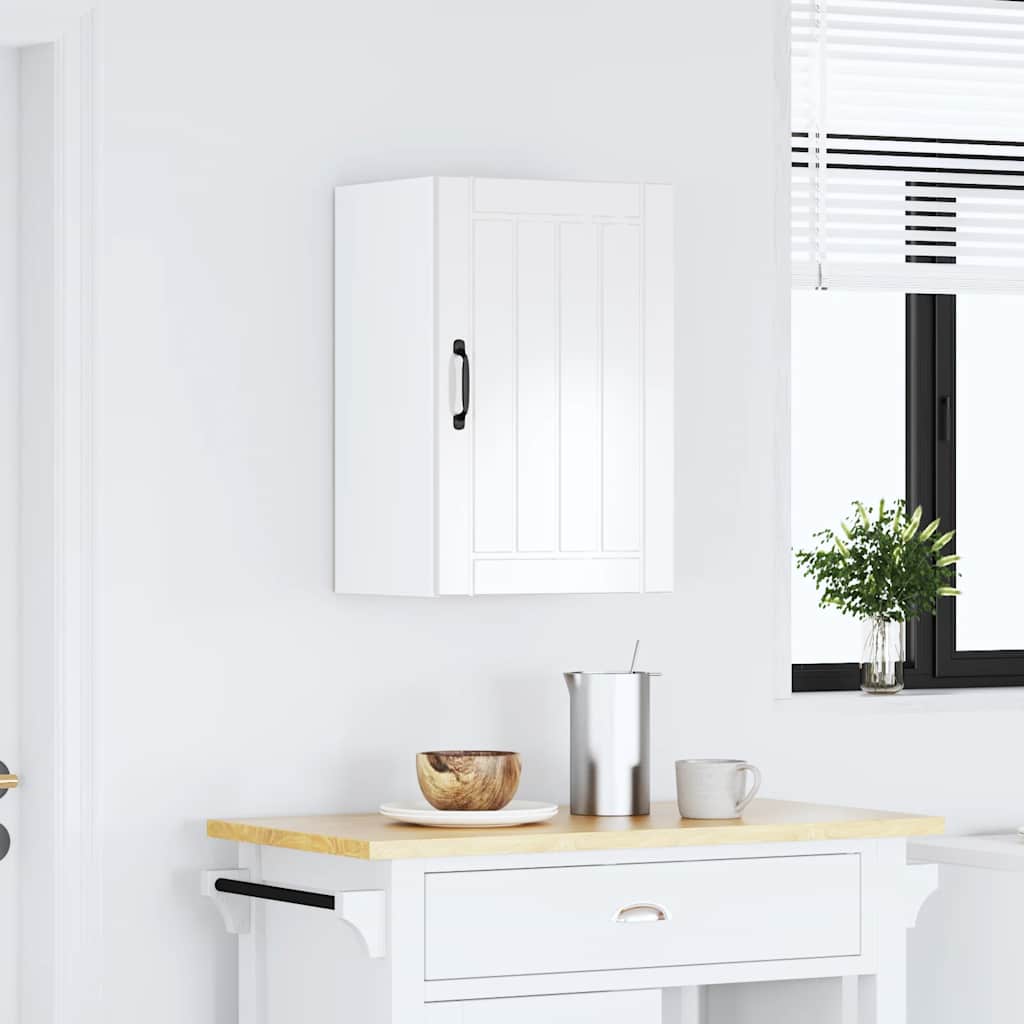 Kitchen Wall Cabinet "Lucca" Engineered Wood High Gloss White 1x wall cabinet (1 door) 40 cm wide 60 cm high