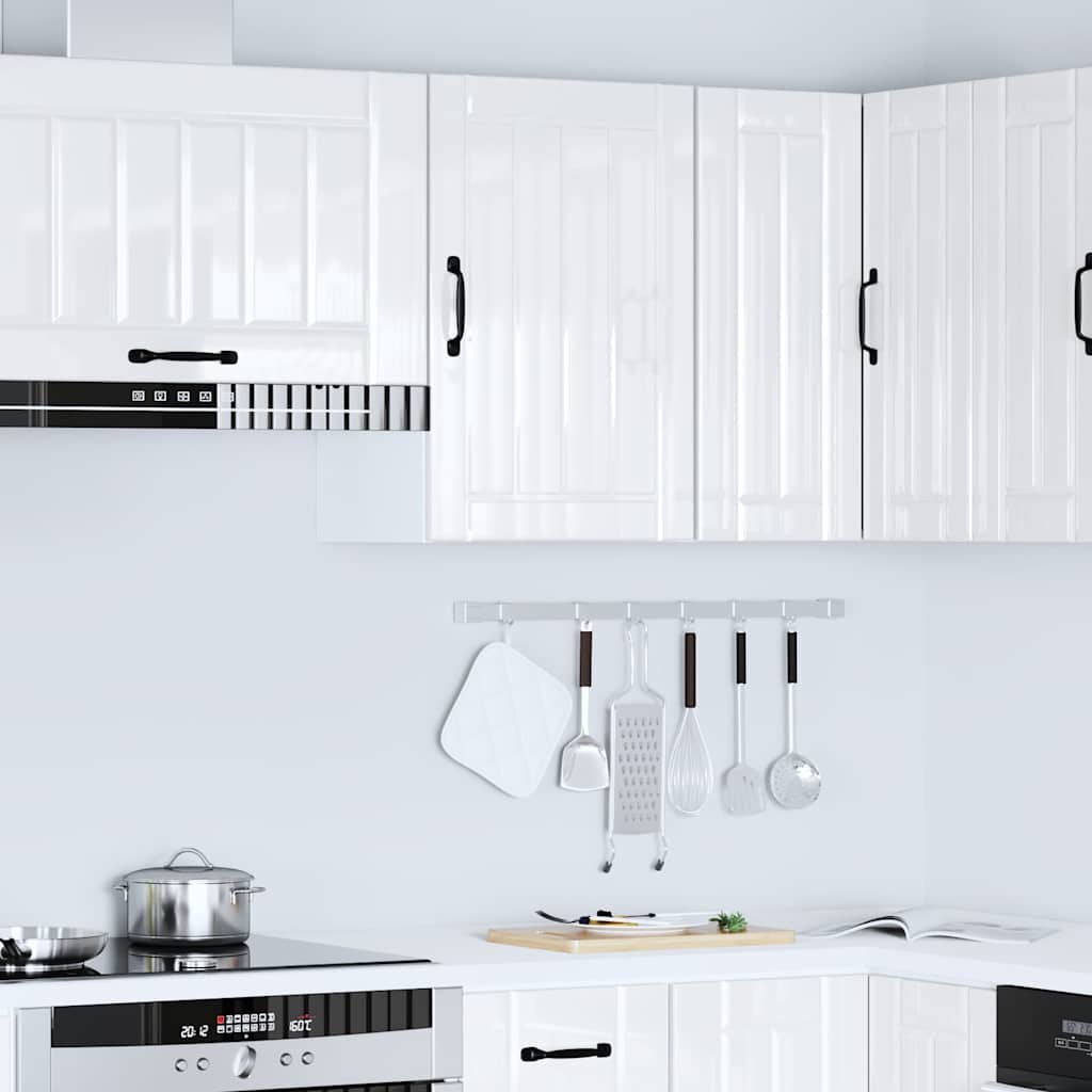 Kitchen Wall Cabinet "Lucca" Engineered Wood High Gloss White 1x wall cabinet (1 door) 40 cm wide 60 cm high