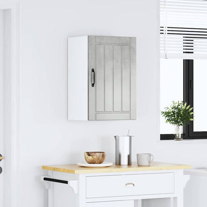 Kitchen Wall Cabinet "Lucca" Engineered Wood Concrete Grey 1x wall cabinet (1 door) 40 cm wide 60 cm high