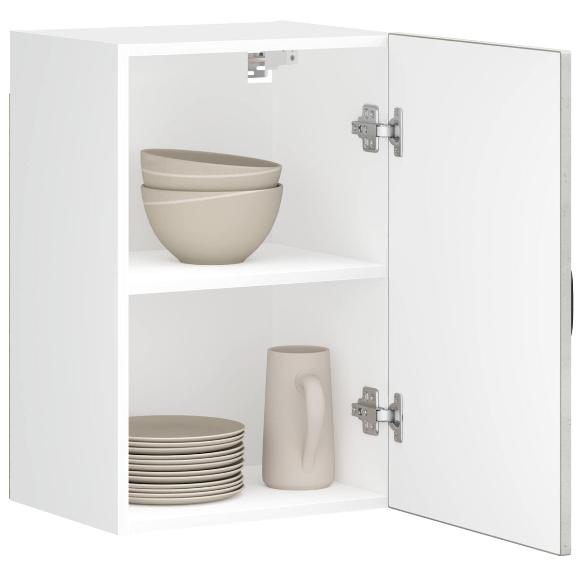 Kitchen Wall Cabinet "Lucca" Engineered Wood Concrete Grey 1x wall cabinet (1 door) 40 cm wide 60 cm high