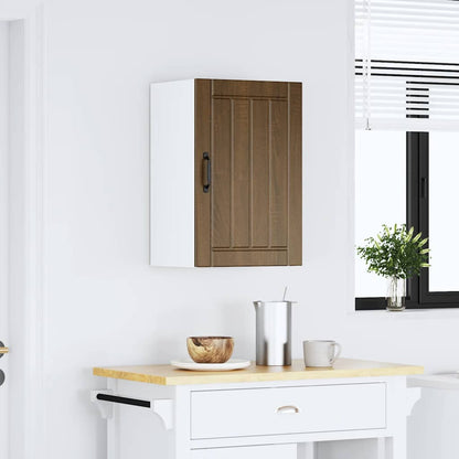 Kitchen Wall Cabinet "Lucca" Engineered Wood Brown Oak 1x wall cabinet (1 door) 40 cm wide 60 cm high