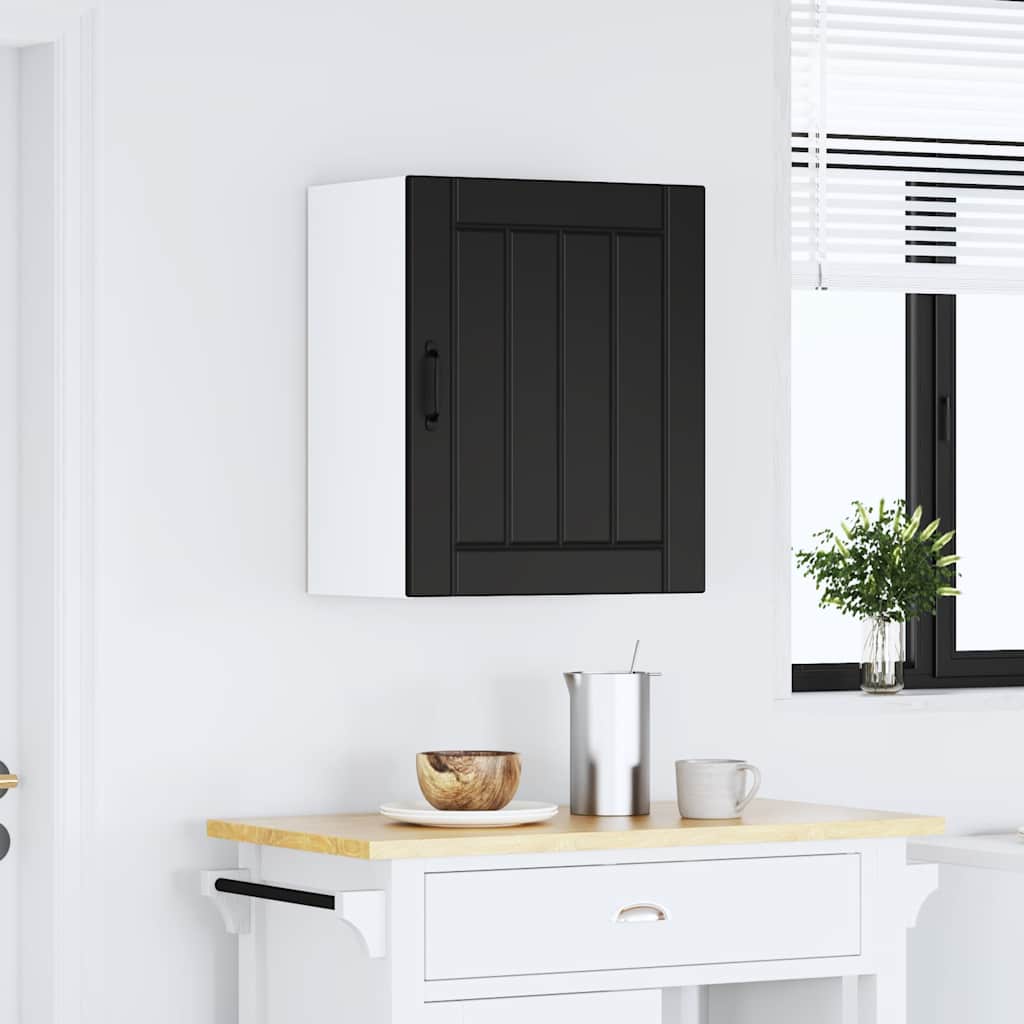 Kitchen Wall Cabinet "Lucca" Engineered Wood Black 1x wall cabinet (1 door) 50 cm wide 60 cm high