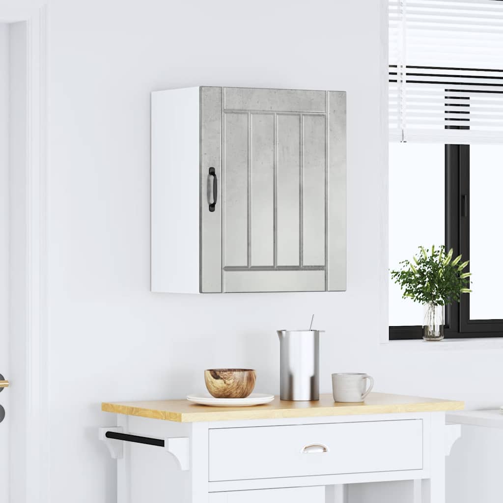 Kitchen Wall Cabinet "Lucca" Engineered Wood Concrete Grey 1x wall cabinet (1 door) 50 cm wide 60 cm high