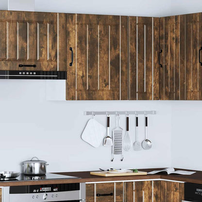 Kitchen Wall Cabinet "Lucca" Engineered Wood Smoked Oak 1x wall cabinet (1 door) 50 cm wide 60 cm high