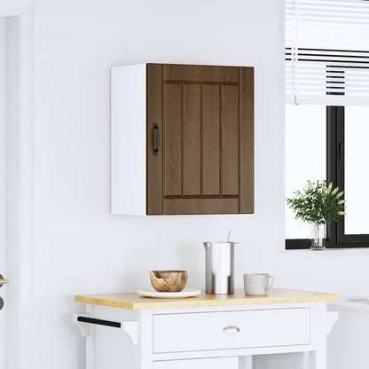 Kitchen Wall Cabinet "Lucca" Engineered Wood Brown Oak 1x wall cabinet (1 door) 50 cm wide 60 cm high