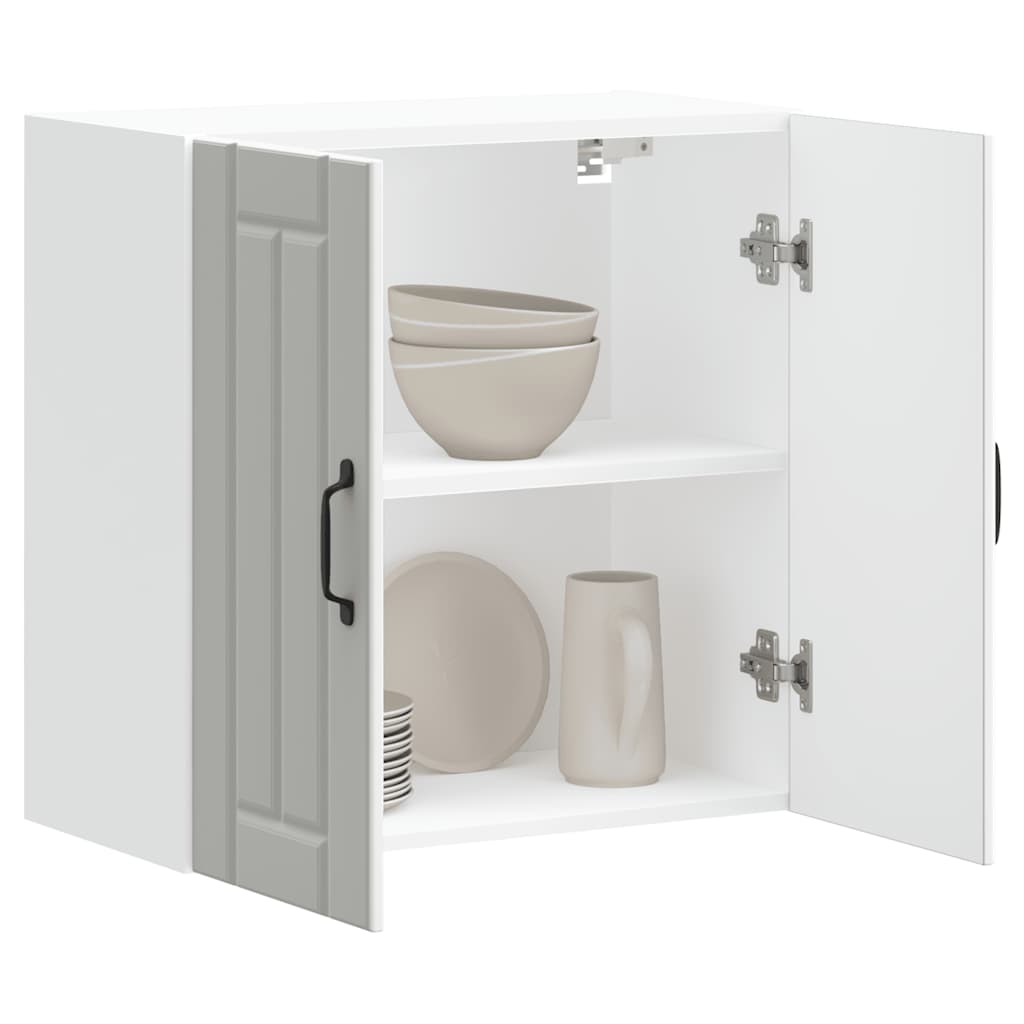 Kitchen Wall Cabinet "Lucca" Engineered Wood White 1x wall cabinet (2 doors) 60 cm wide 60 cm high