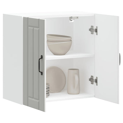 Kitchen Wall Cabinet "Lucca" Engineered Wood White 1x wall cabinet (2 doors) 60 cm wide 60 cm high