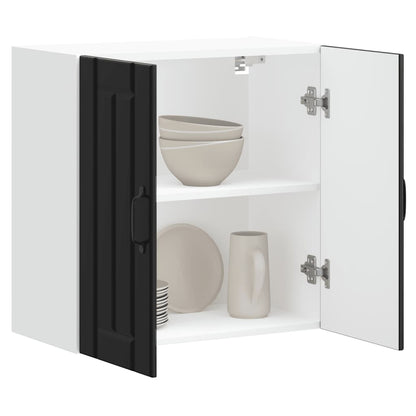 Kitchen Wall Cabinet "Lucca" Engineered Wood Black 1x wall cabinet (2 doors) 60 cm wide 60 cm high