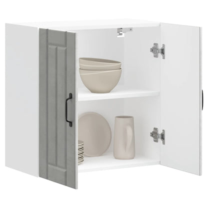 Kitchen Wall Cabinet "Lucca" Engineered Wood Concrete Grey 1x wall cabinet (2 doors) 60 cm wide 60 cm high