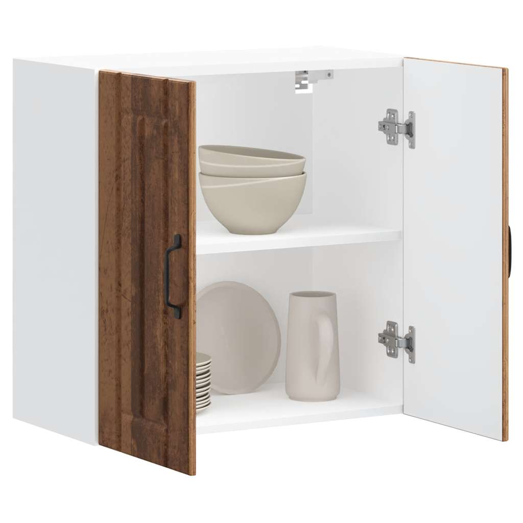 Kitchen Wall Cabinet "Lucca" Engineered Wood Old Wood 1x wall cabinet (2 doors) 60 cm wide 60 cm high