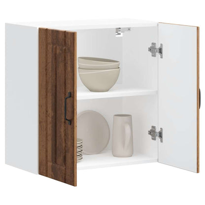 Kitchen Wall Cabinet "Lucca" Engineered Wood Old Wood 1x wall cabinet (2 doors) 60 cm wide 60 cm high