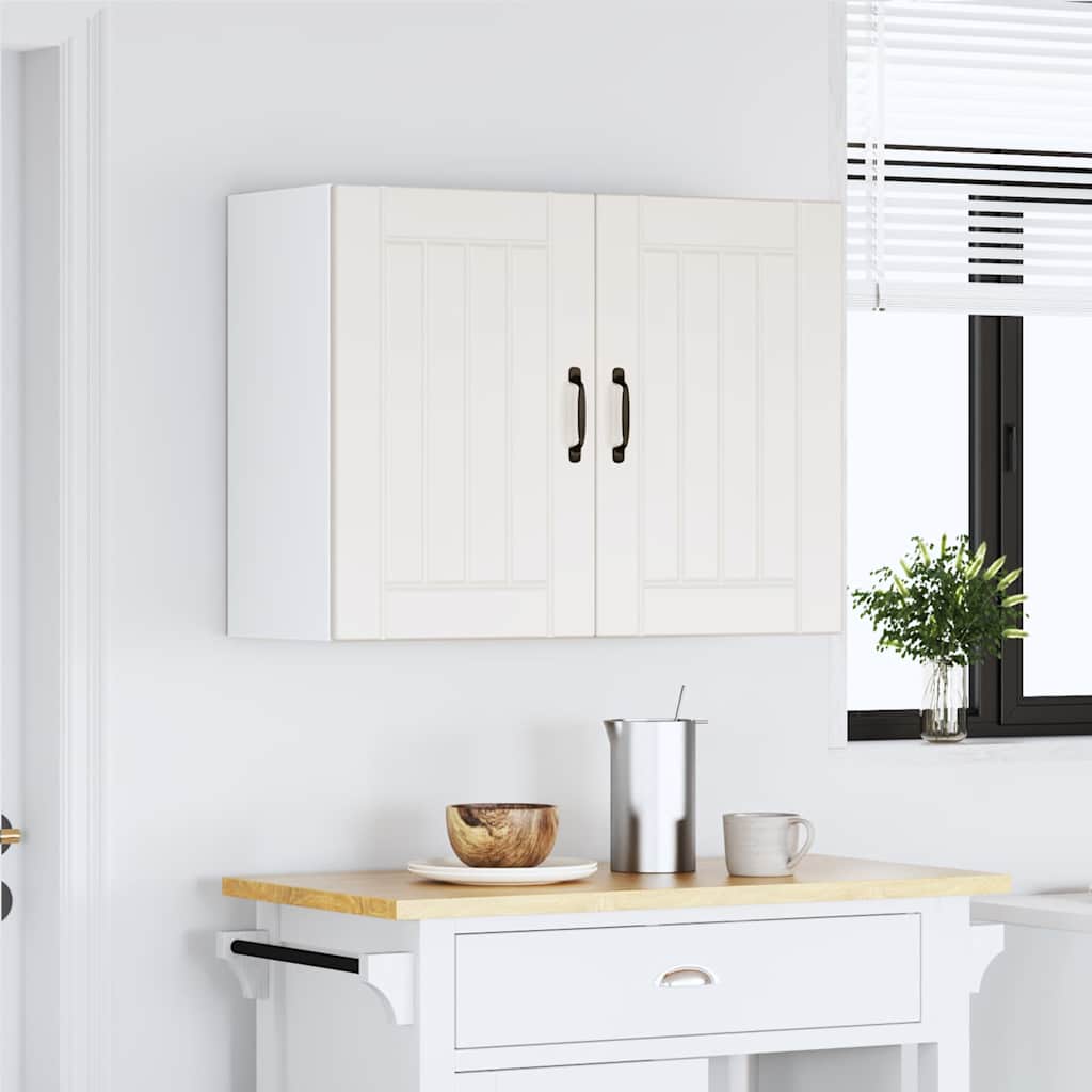 Kitchen Wall Cabinet "Lucca" Engineered Wood White 1x wall cabinet (2 doors) 80 cm wide 60 cm high