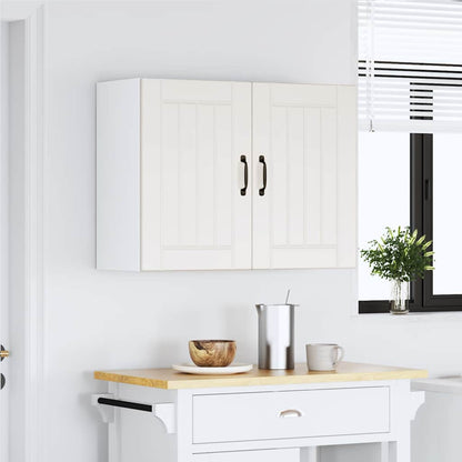 Kitchen Wall Cabinet "Lucca" Engineered Wood White 1x wall cabinet (2 doors) 80 cm wide 60 cm high
