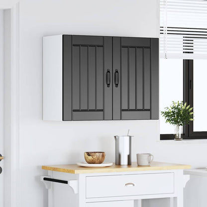Kitchen Wall Cabinet "Lucca" Engineered Wood Black 1x wall cabinet (2 doors) 80 cm wide 60 cm high