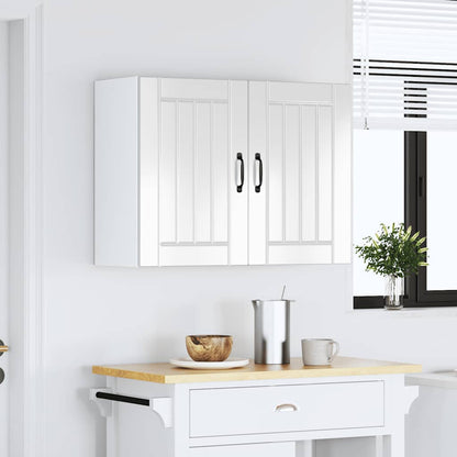 Kitchen Wall Cabinet "Lucca" Engineered Wood High Gloss White 1x wall cabinet (2 doors) 80 cm wide 60 cm high