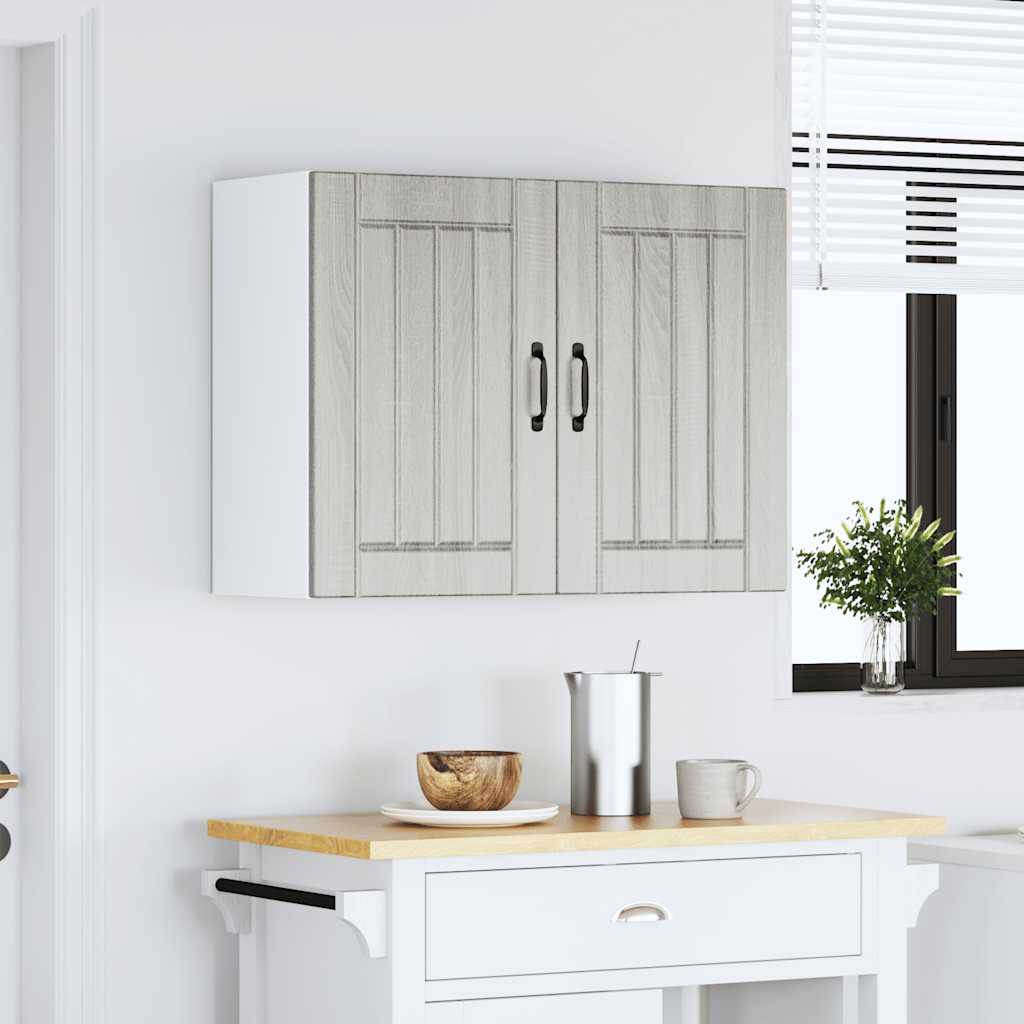 Kitchen Wall Cabinet "Lucca" Engineered Wood Grey Sonoma 1x wall cabinet (2 doors) 80 cm wide 60 cm high
