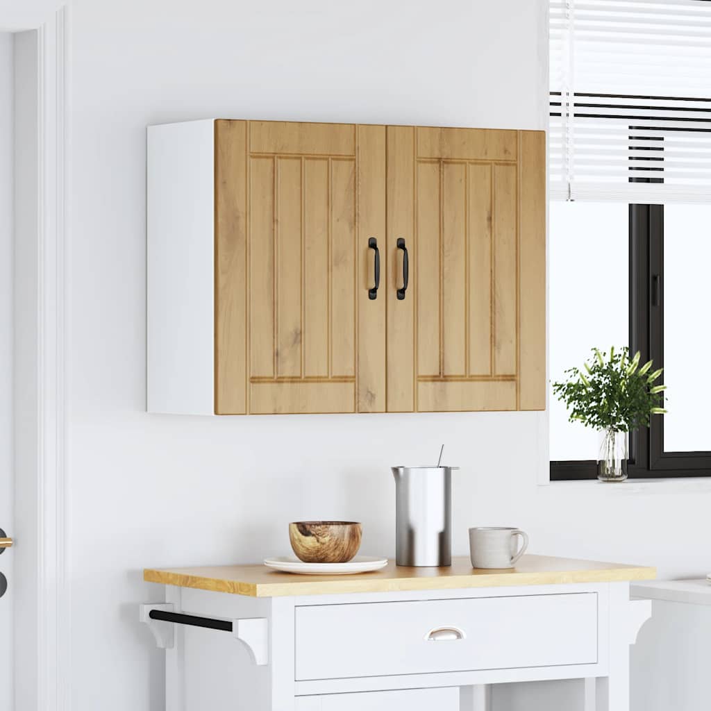 Kitchen Wall Cabinet "Lucca" Engineered Wood Artisan Oak 1x wall cabinet (2 doors) 80 cm wide 60 cm high