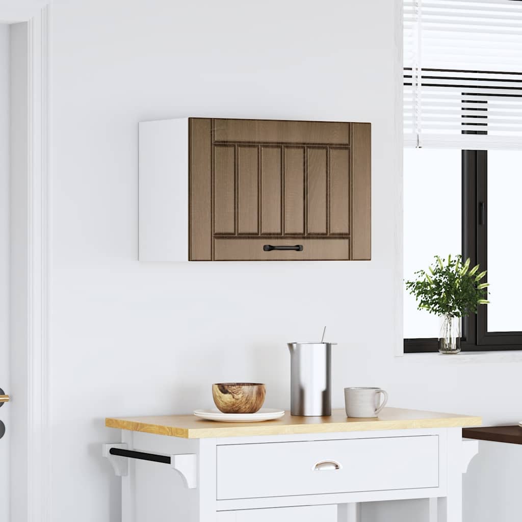 Kitchen Wall Cabinet "Lucca" Engineered Wood Brown Oak 1x wall cabinet (1 flap door) 60 cm wide 40 cm high